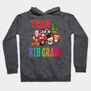 Team 8TH Grade Santa Reindeer Christmas Hoodie